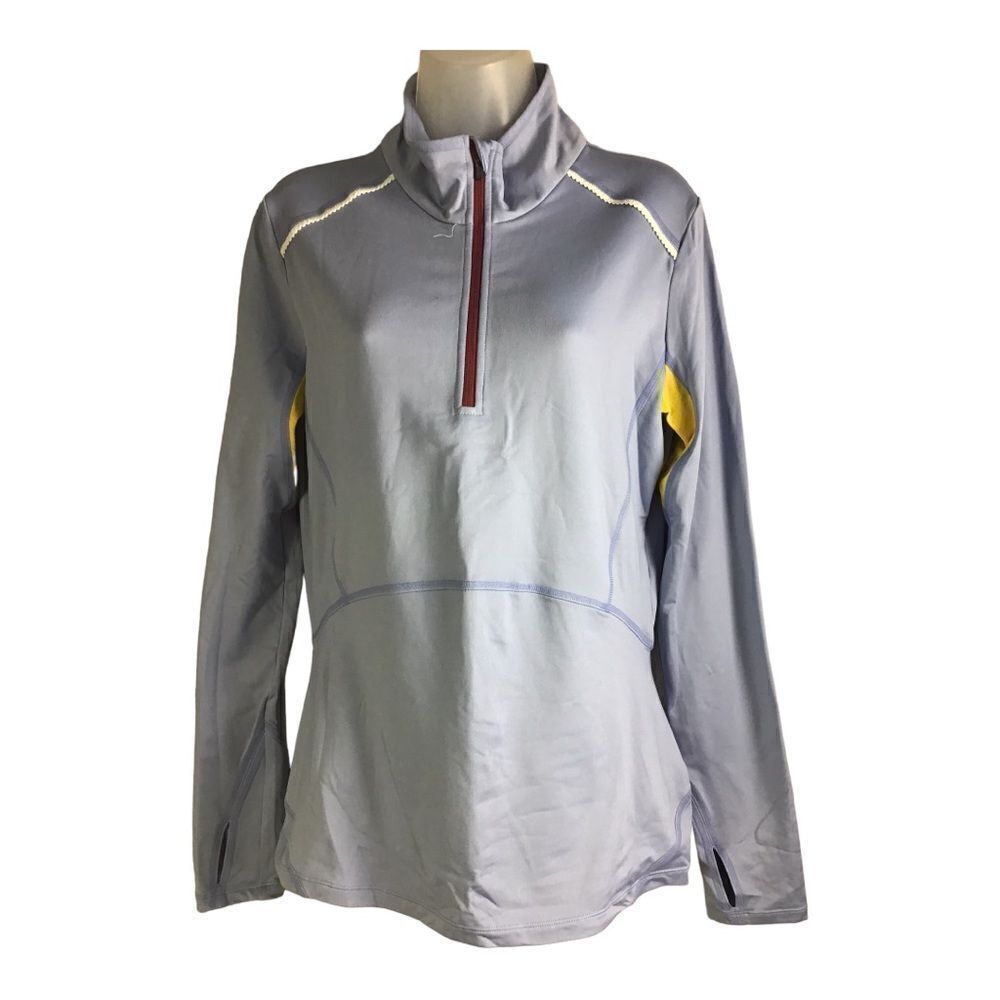 Athleta Quarter Zip Athletic High Neck Zip Pocket Shirt Size medium